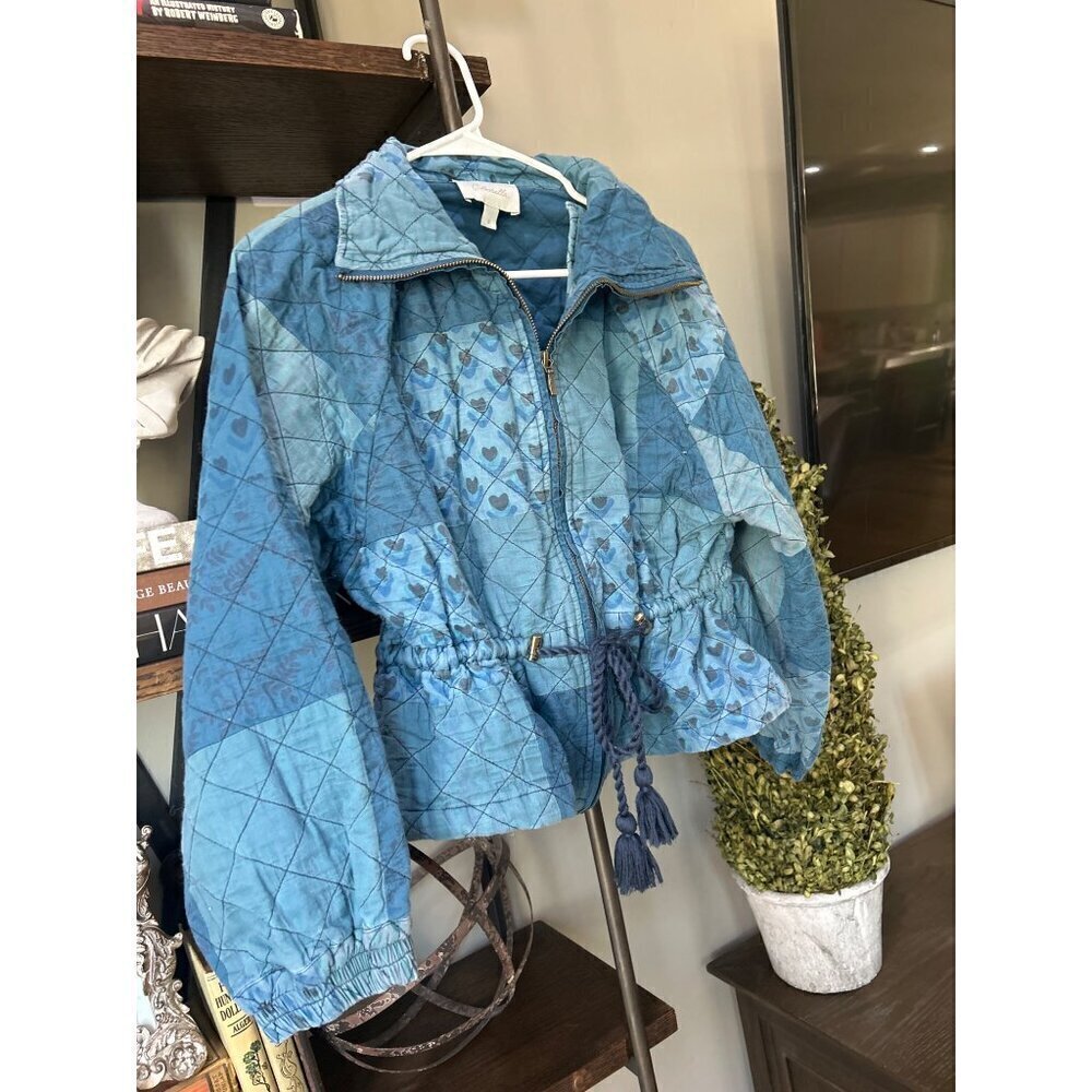 Cleobella Quilted Patchwork Lightweight Jacket Indigo Womens Size Small - Picture 10 of 14